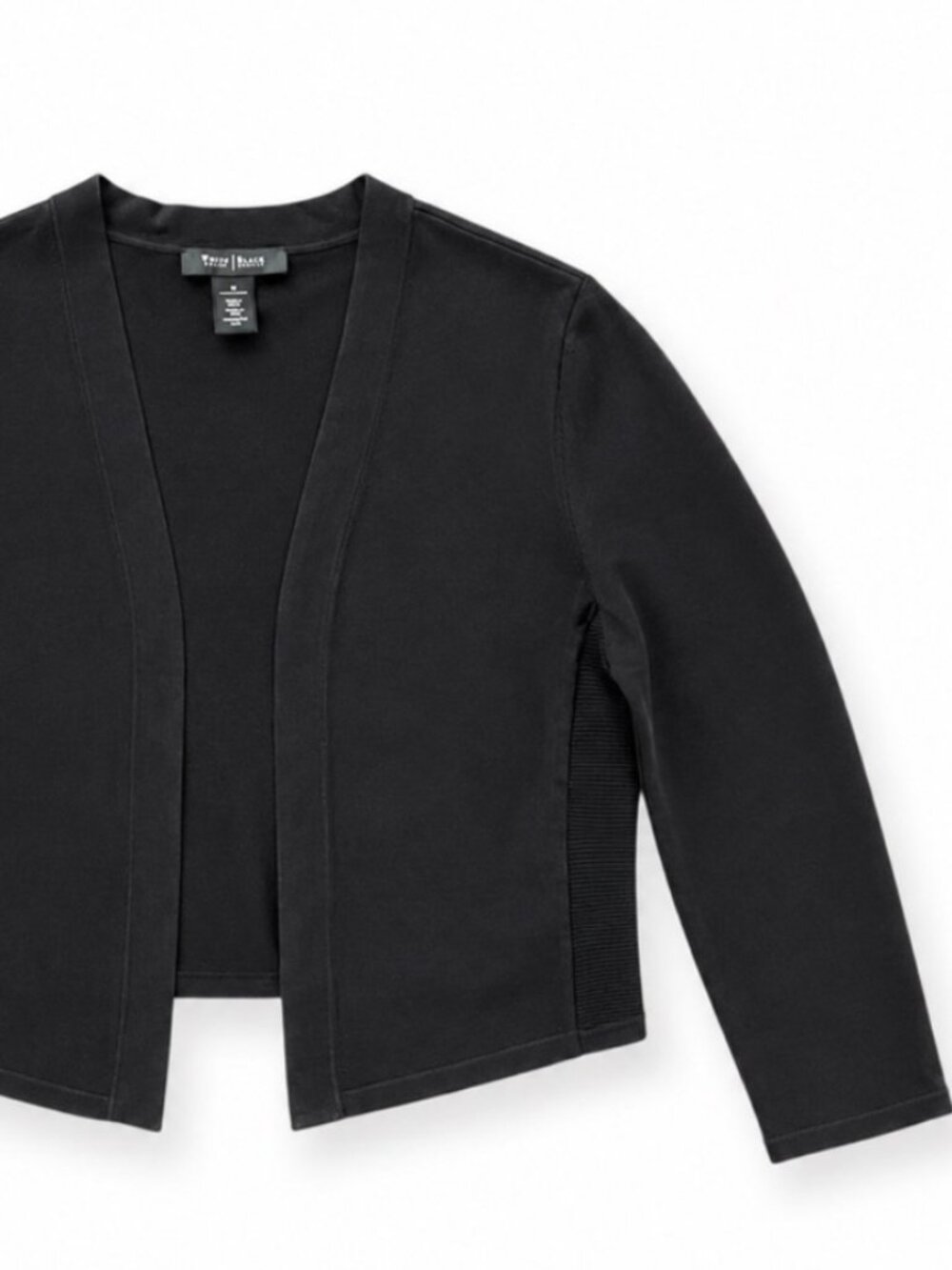 White House Black Market Black Cropped Open Cardigan M NEW